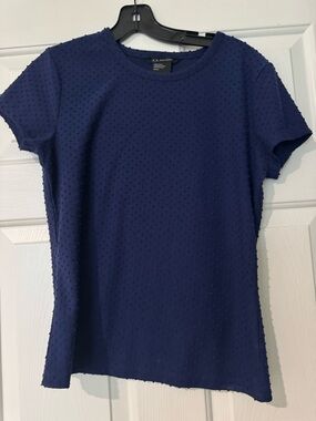 Armani Exchange Navy Short-Sleeve Dot-Texture Tee